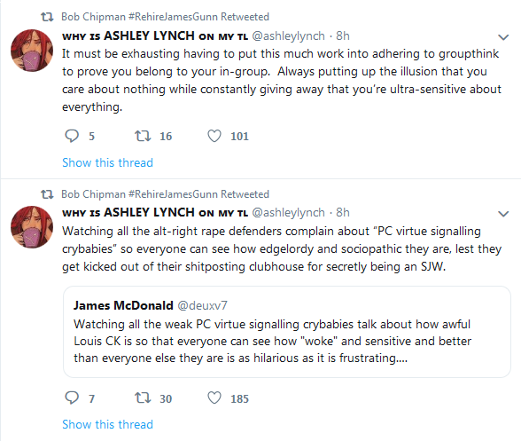 Bob Chipman #RehireJamesGunn ( the_moviebob) on Twitter Virtue Signal.png