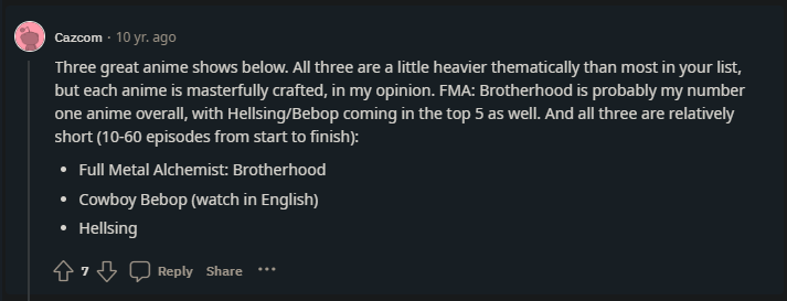 cazcom zooey anime recomend.png
