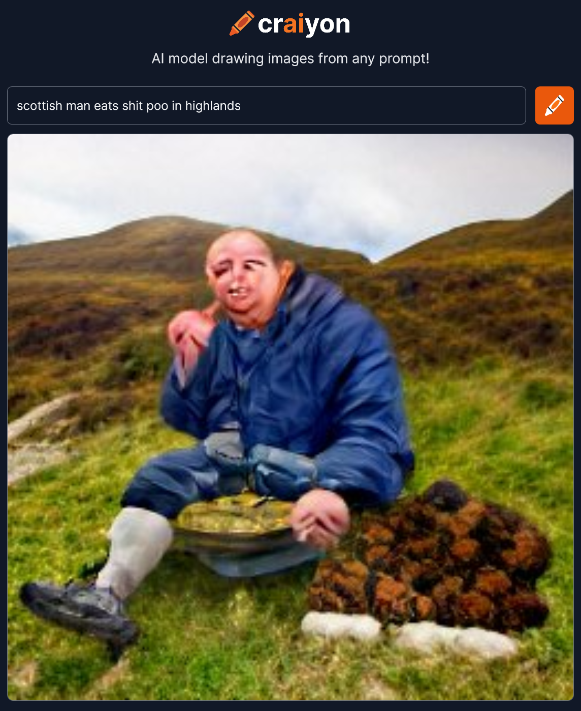 craiyon_012047_scottish_man_eats_shit_poo_in_highlands_br_.png