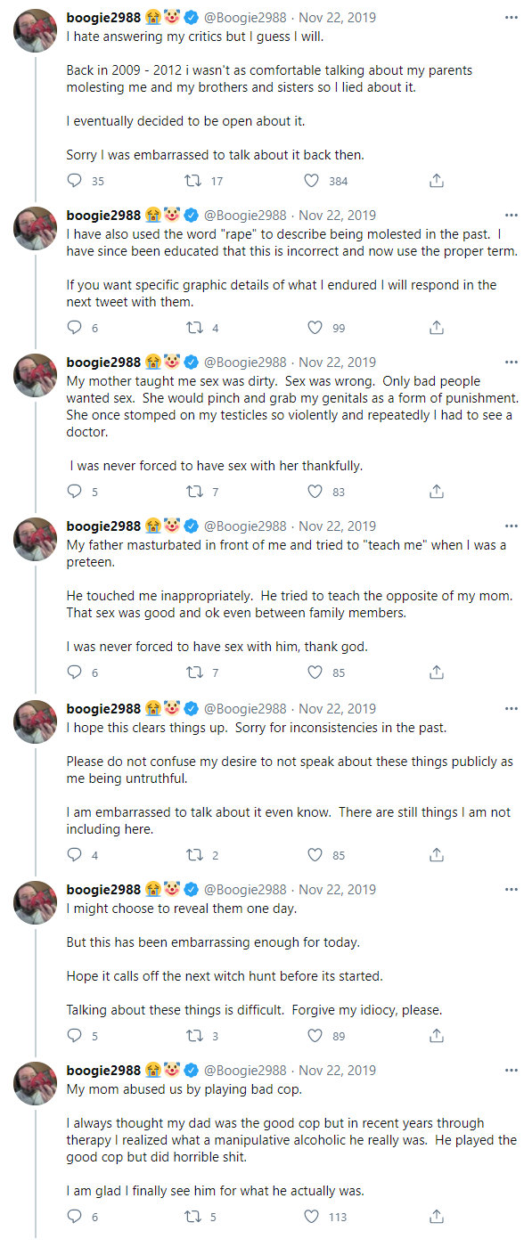 Explaining his inconsistencies (Tweeted same day as the inconsistent rape claims video).png