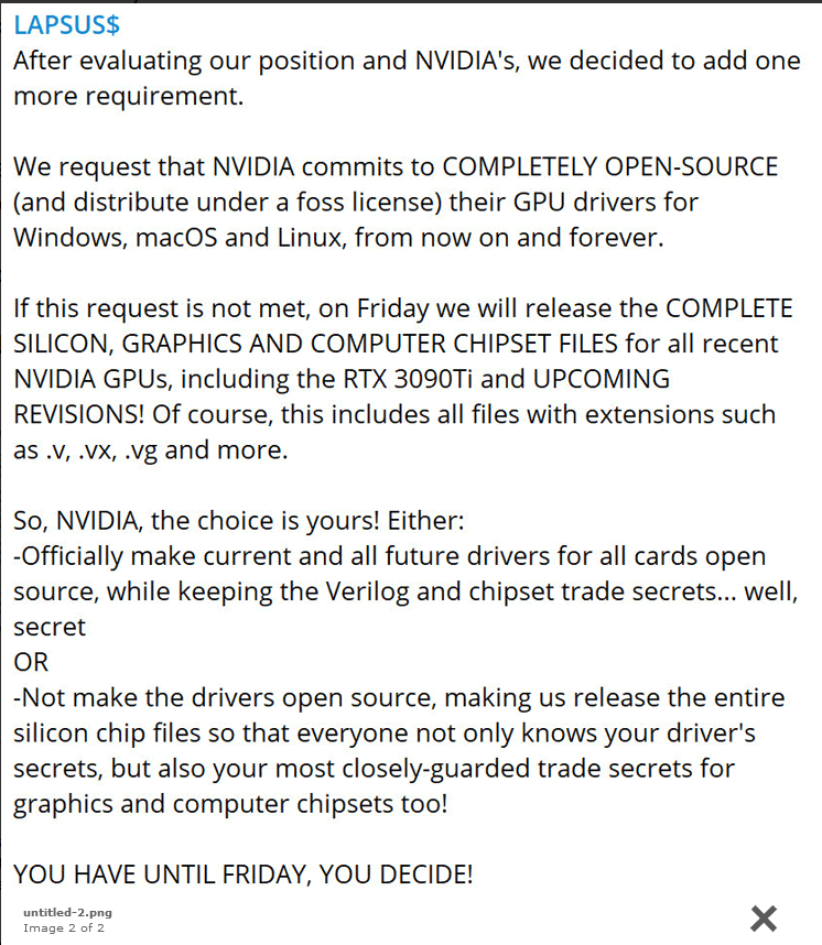 NVIDIA Data Breach Aftermath Gets more serious, hackers make new demand.png