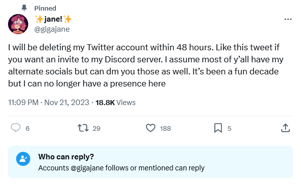 Screenshot 2023-11-22 at 17-59-01 ✨jane!✨ on X I will be deleting my Twitter account within 48...png