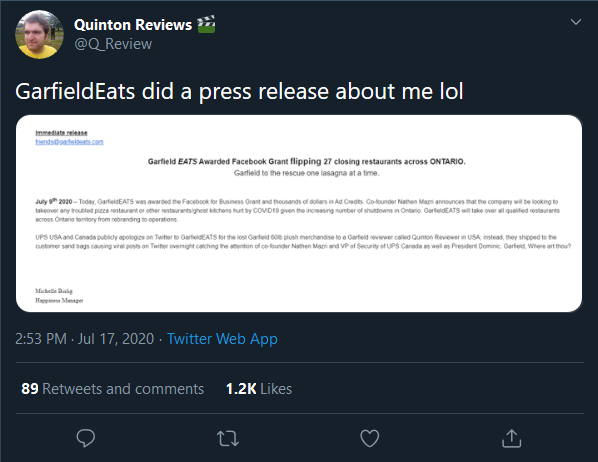 Screenshot_2020-07-17 Quinton Reviews 🎬 on Twitter GarfieldEats did a press release about me l...png