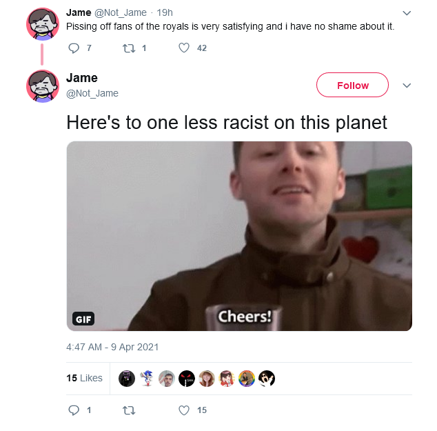 Screenshot_2021-04-10 Jame on Twitter Here's to one less racist on this planet… .png