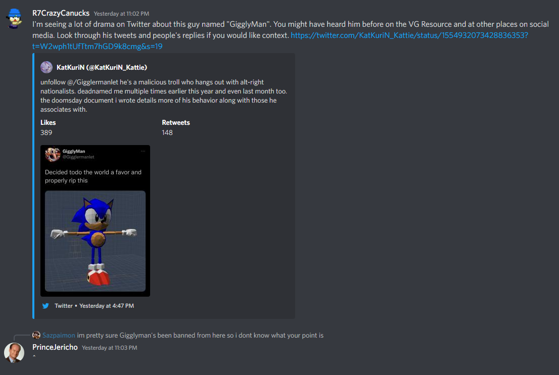 They tried to get this guy banned from a server he was already removed from, a second time.png