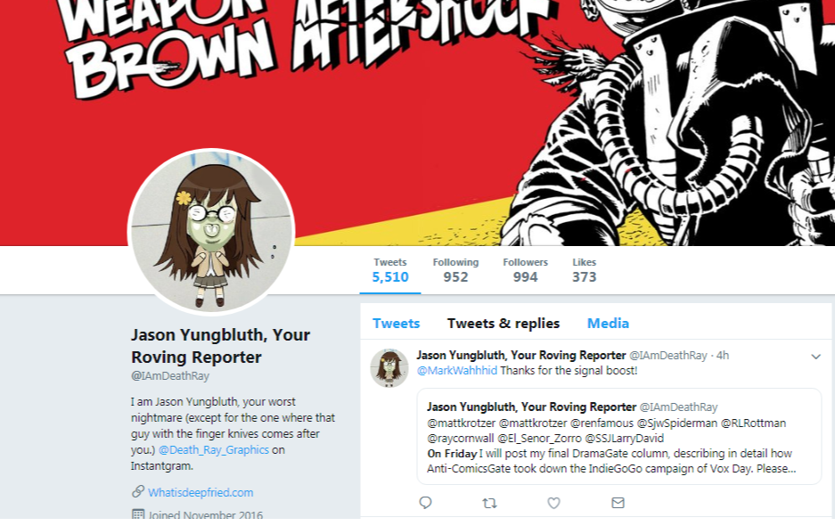Tweets with replies by Jason Yungbluth, Your Roving Reporter  @IAmDeathRay    Twitter.png