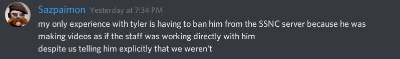 Tyler was kicked from the server Reason being a retard.png