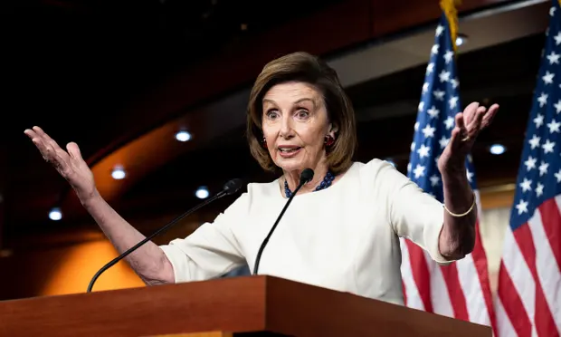 The House speaker, Nancy Pelosi, at her weekly press conference on 4 November.